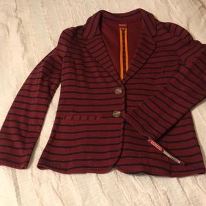 Knit blazer red stripe